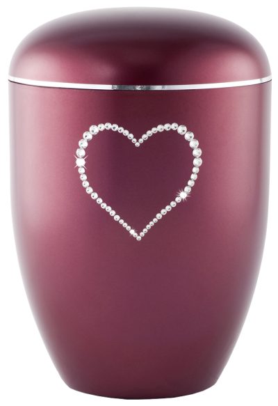 Natururne Crystal Vinrød Swarovski Hjerte